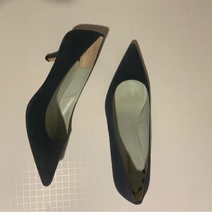 Elegant Navy Suede Women's Kitten Heels